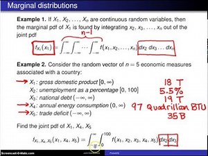 Multivariate distributions: Marginal distributions -- Example 1