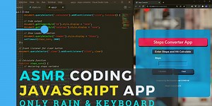 ASMR Coding a JavaScript App | No Talk - Rainy Night