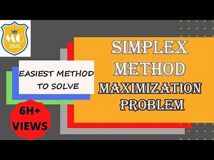 SIMPLEX METHOD|MAXIMIZATION PROBLEM|LPP|