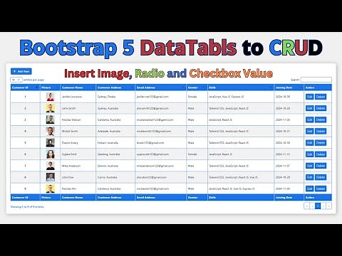 Customize Bootstrap5 DataTables to Create Complete CRUD Operations | CRUD in Bootstrap5 DataTables