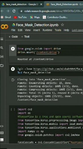 automatic face mask detection using python with source code (Colab) | tensorflow | 2023 | opencv