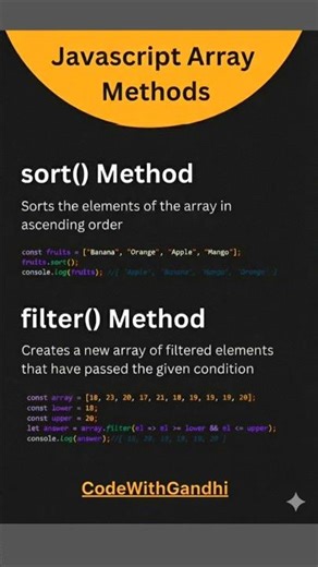 Javascript Array Methods For Developers | #coding