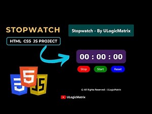 PROJECT : How To Make A Stopwatch Using HTML, CSS & JavaScript || Full Stack Web Development