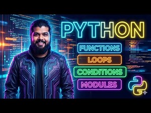Python Functions, Loops, Conditions and Modules Explained | Lecture 46