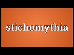 Stichomythia Meaning