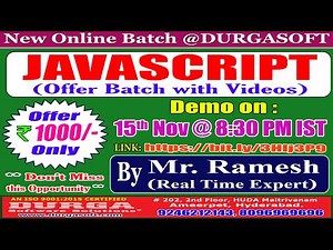 JAVASCRIPT Online Training @ DURGASOFT