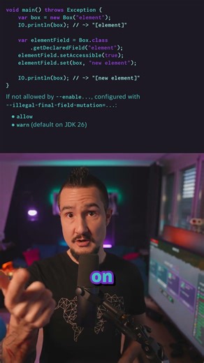 Reflective Final Field Mutation in #Java 26 #IJN #Coding