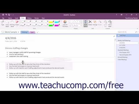 OneNote 2016 Tutorial Adding and Removing Note Space Microsoft Training