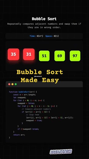 How Bubble Sort Actually Works 👀 #programming #coding #codeadventure #programminglanguage