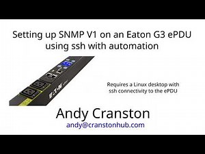 Setting up SNMP V1 on an Eaton G3 ePDU using ssh with automation