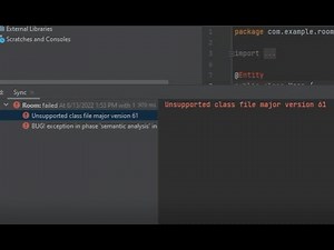 Unsupported class file major version 61