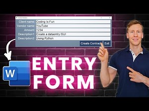 Create a Data Entry Form for MS Word in 10 Minutes using Python | PySimpleGUI & docxtpl Tutorial