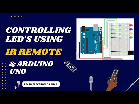 Controlling LEDs using IR Remote and Arduino UNO on TinkerCAD