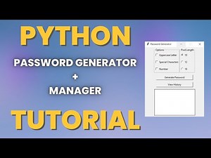 Password Generator and Manager with GUI | Python Projects for Beginners (tkinter tutorial)