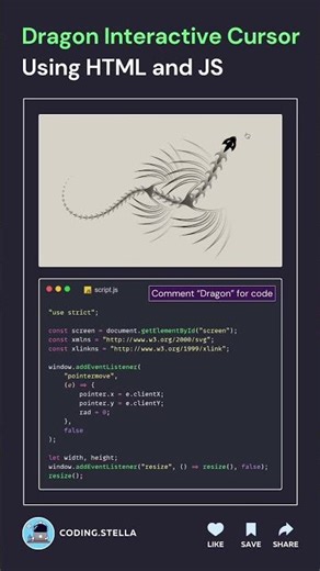 Dragon Interactive Cursor ☠️🐲 #css #coding #animation