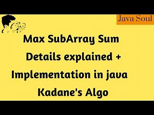 maximum subarray sum | kadane's algorithm | java