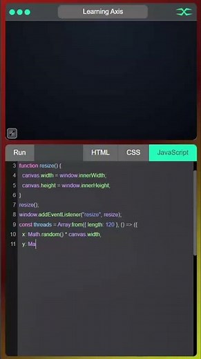 Falling Light Threads | HTML CSS JavaScript