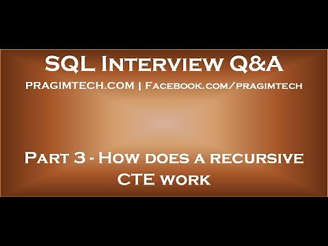 Part 3 How does a recursive CTE work