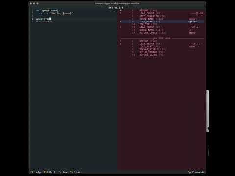 DHV - A tool for diving into Python byte code