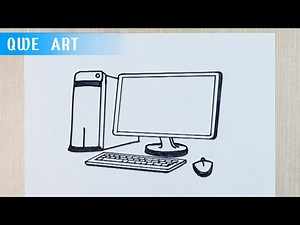 Simple Computer Drawing 🖥️ PC drawing for beginners - Videos For Kids
