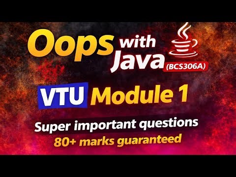 Oops with Java BCS306A VTU module 1 super important questions