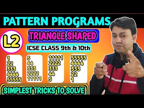 Lec 2 || Java Triangle Pattern Programs | Triangle pattern Programs | nested loop patterns in java