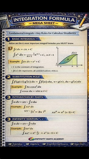 Integration Formulas Explained | Basic Integrals, Substitution & Parts