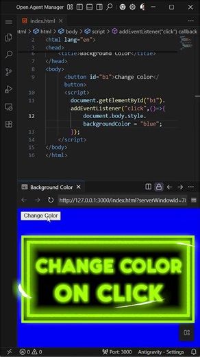 Build a Color Changer in 30 Seconds #tutorial #coding