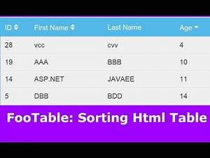 FooTable Tutorial : How To Sort Html Table Data Using FooTable [ with source code ]