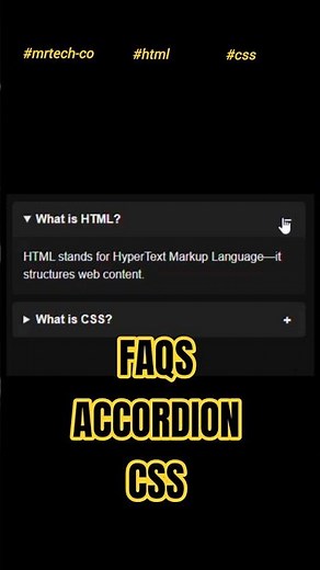 ✨How to Create a CSS‑Only FAQ Accordion | No JavaScript | HTML & CSS Tutorial ✨