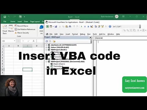 How to insert VBA code in Excel