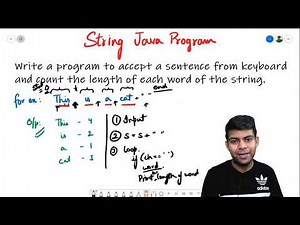 Length of Each Word in a Sentence - String Java Program | Class 10, 11 Computer ICSE / ISC
