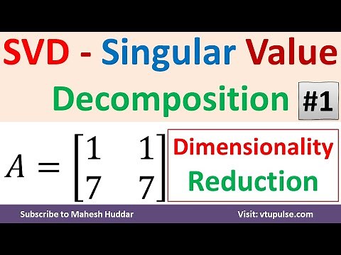 SVD Singular Value Decomposition in Dimensionality Reduction in Machine Learning by Mahesh Huddar