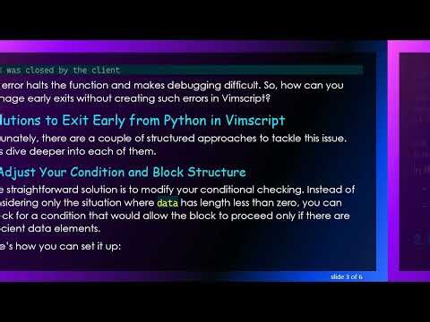 How to Exit Early from a Python Block Inside Vimscript