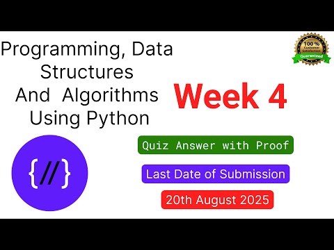 NPTEL: Programming , Data Structures and Algorithms Using Python Week 4 Quiz answer with proof(100%)