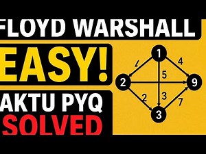 Floyd Warshall Algorithm |All Pairs Shortest Path | AKTU PYQ Solution |Graph Theory Explained”#viral