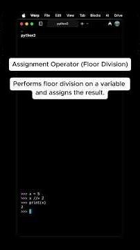 python basics part 6 assignment operator