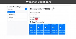Weather Dashboard In JavaScript With Source Code - Source Code & Projects
