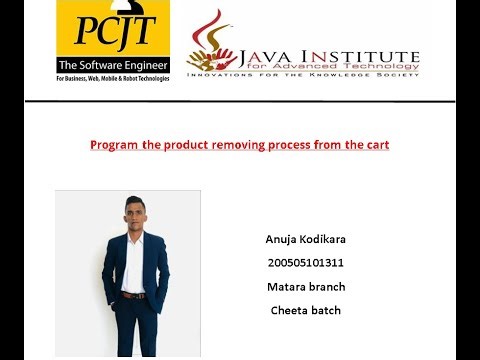 product removing process from the cart | WEB Programmming I | Java Institute