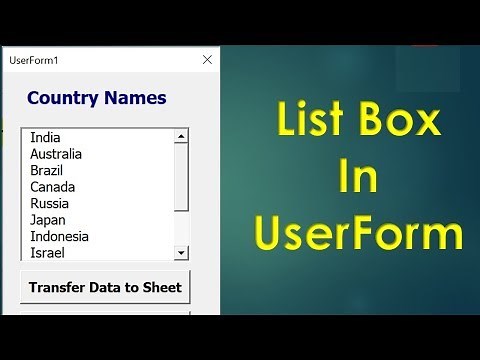 Listbox in Excel VBA - Userform Listbox Example