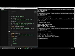 Lua Coding Tutorial - Part 1 (The Basic's)