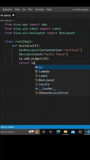 Create app using python kivy