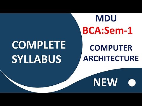 Introduction to COMPUTER ARCHITECTURE | BCA | MDU BCA Syllabus | AICTE model | New Syllabus