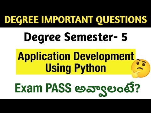Degree Semester 5 - How to PASS Application Development Using Python Exam Important Questions UGExam