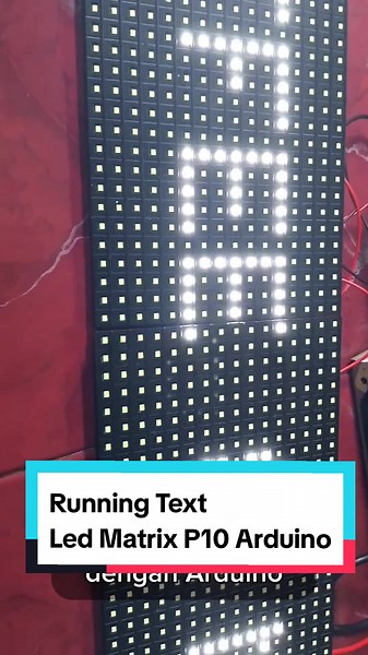 Running Text LED Matrix P10 dengan Arduino | Tampilannya Keren! Lihat hasil running text menggunakan modul LED P10 yang dikendalikan oleh Arduino! Tampilan ini sangat cocok untuk berbagai keperluan, mulai dari hiasan hingga informasi publik. Tonton video singkat ini untuk melihat bagaimana LED P10 menampilkan teks yang berjalan dengan mulus. Jangan lupa untuk like, share, dan subscribe untuk konten lebih lanjut! #Arduino #arduinoproject #ledmatrix #runningtext #runningtextled #diyelectronics #el