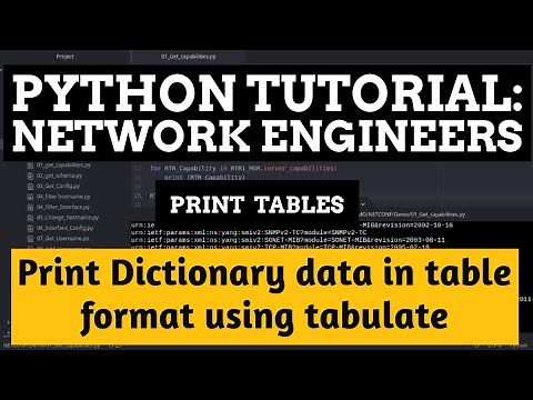 Python Tutorial: Tabulate Library- Print dictionary data in table format | Network Automation