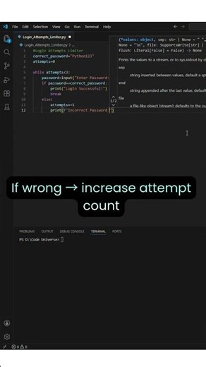 Python Login Attempts Limiter 🔐 | Real-World Loop & Condition Example