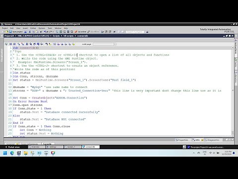 Configuring a MSSQL Database Connection with Vbscript in wincc | connect sql data base with vbscript