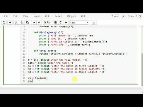 Python program that has a class named Student that stores the student name, roll number, and marks