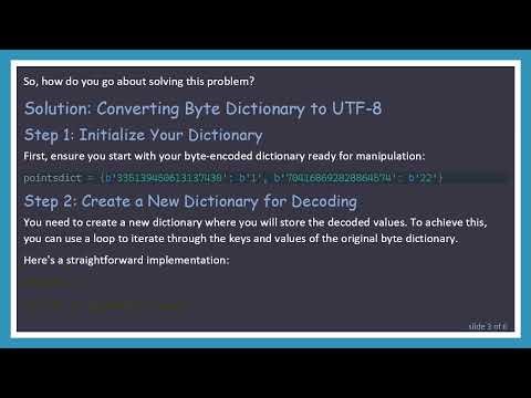 Converting a Python Dictionary from Bytes to UTF-8